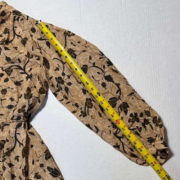 ULLA JOHNSON Agadir Cover-Up Midi Floral Pattern Dress Tassel Tie Puff Sleeve S - Picture 9 of 15